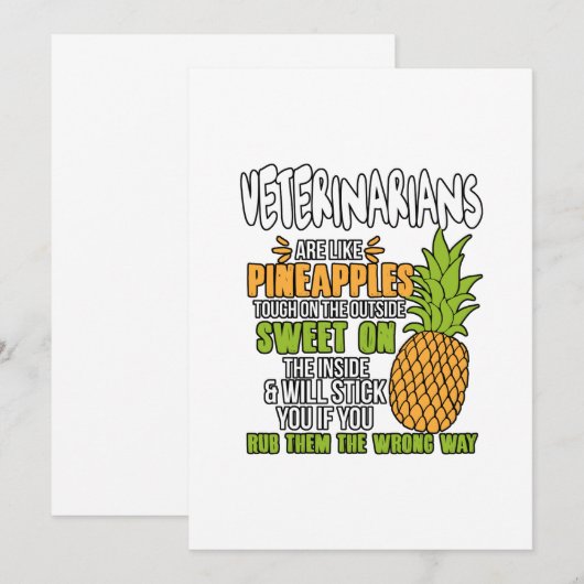 Dierenartsen zijn als ananassen. bedankkaart (Voorkant / Achterkant)