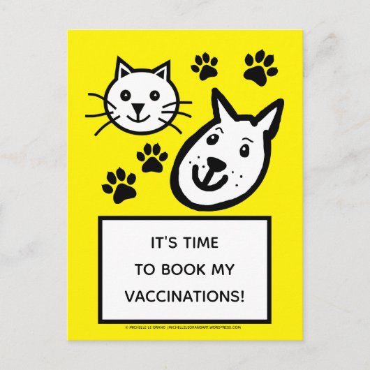 Dierenartsenchirurgie Small Animal Vaccine Reminde Briefkaart (Voorkant)