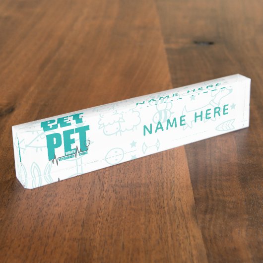 Dierenartsenpraktijk Modern Logo Naambordje (Zijkant)