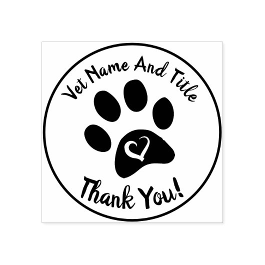 Dierenartsenzaken Dank u Rubberzegel Rubberstempel (Afrduk)