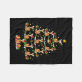 Dierenartsfeest Xmas Lights Santa A Fleece Deken (Voorkant (Horizontaal))