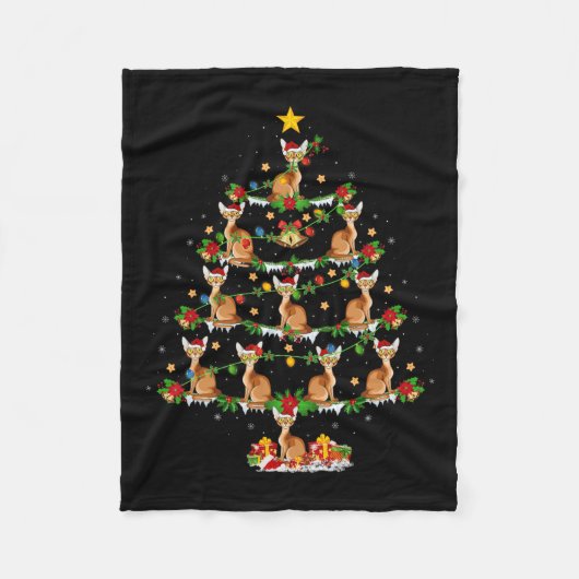 Dierenartsfeest Xmas Lights Santa A Fleece Deken (Voorkant)