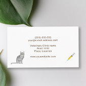 Dierenartsmeisje en huisdieren met dierenartsspull visitekaartje