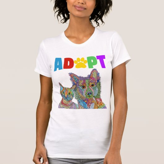 Dierenasiel Adoptie huisdier T-shirt (Voorkant)