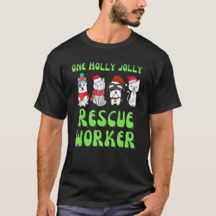 Dierenasiel medewerker aait Kerst hond kat asiel T-shirt