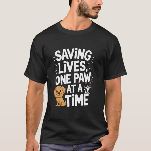 Dierenasiel Red Pet Design Dier Hond en Kat T-shirt (Voorkant)