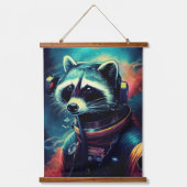 Dierenastronaut Ruimtewandeling, universum, raccoo Hangend Wandkleed (Voorkant)