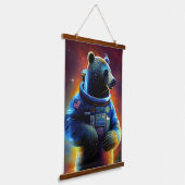Dierenastronaut Ruimtewandeling, universum, ruimte Hangend Wandkleed (Gebogen)