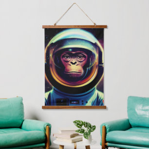 Dierenastronaut Ruimtewandeling, universum, ruimte Hangend Wandkleed