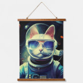 Dierenastronaut Space walk, Universe, cat Hangend Wandkleed (Voorkant)