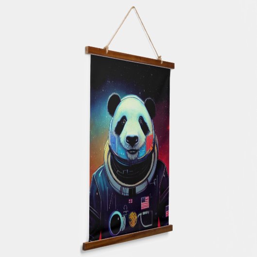 Dierenastronaut Space walk, universum, ruimte, pan Hangend Wandkleed (Gebogen)