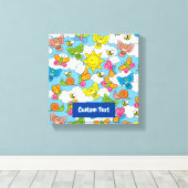 Dierenbaby's Achtergrond Canvas Afdruk (Insitu (Houten vloer))