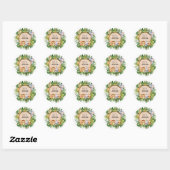 Dierenbaby's in de dierentuin ronde sticker (Vel)