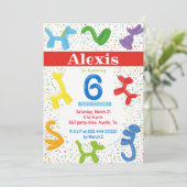 DIERENBALLONNEN 6E VERJAARDAG KAART (Staand voorkant)