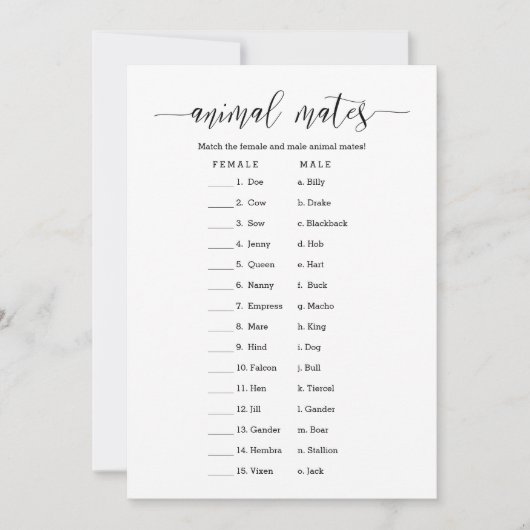 Dierenbedden Vrijgezellenfeest Kaart (Voorkant)