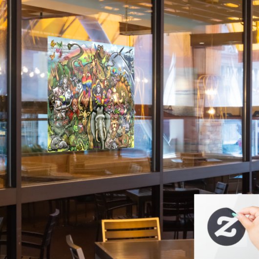 Dierenbedding Raamsticker (Restaurant Raam)