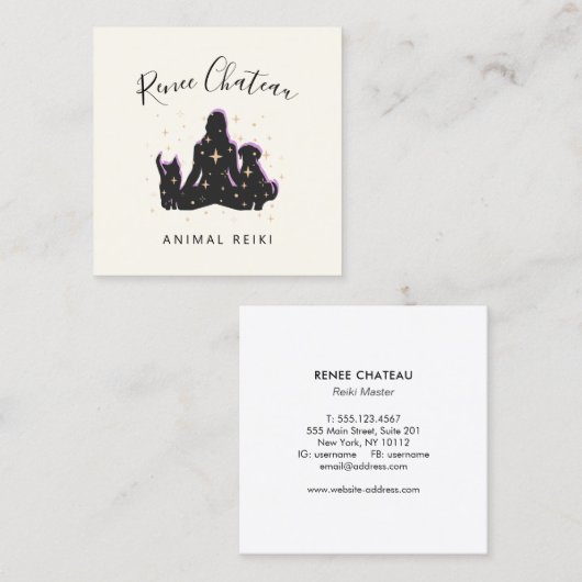 Dierenbedding Reiki Visitekaartje (Voorkant / Achterkant)