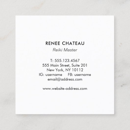 Dierenbedding Reiki Visitekaartje (Achterkant)