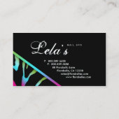 Dierenbedrijf Zebra Nail Salon Pink Blue Gr Visitekaartje (Achterkant)