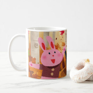 Dierenbeker spelen in het herfstbos koffiemok
