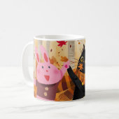 Dierenbeker spelen in het herfstbos koffiemok (Voorkant links)