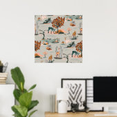 Dierenbeschermheerpatroon met Unicorns Poster (Thuiskantoor)