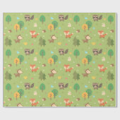 Dierenbeschermhok in de bosbouw cadeaupapier (Vlak)