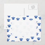 Dierenbeschermpringspatroon. Blauw en wit. Briefkaart (Voorkant / Achterkant)