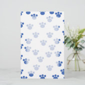 Dierenbeschermpringspatroon. Blauw en wit. Briefpapier (Staand voorkant)