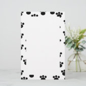 Dierenbeschermpringspatroon. Zwart-wit. Briefpapier (Staand voorkant)