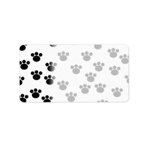 Dierenbeschermpringspatroon. Zwart-wit. Etiket