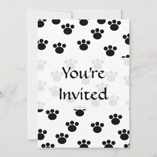 Dierenbeschermpringspatroon. Zwart-wit. Kaart (Voorkant)