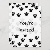 Dierenbeschermpringspatroon. Zwart-wit. Kaart (Voorkant / Achterkant)