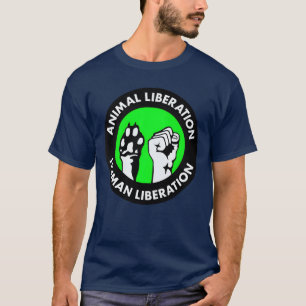 Dierenbevrijding Menselijke Bevrijding retro T-shirt