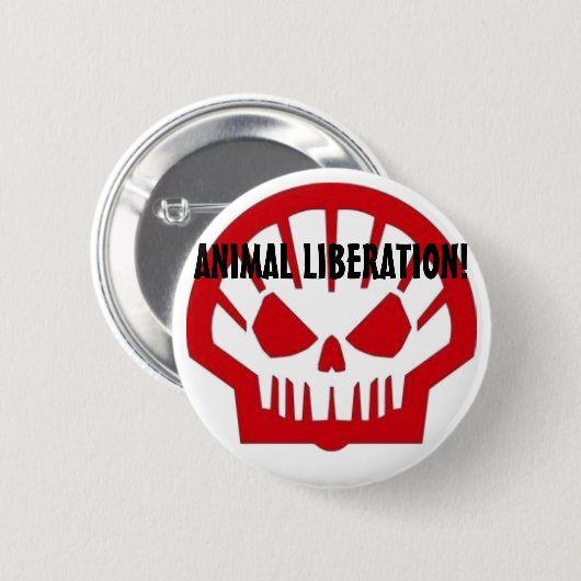 Dierenbevrijding! Ronde Button 5,7 Cm (Voorkant /achterkant)