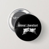 Dierenbevrijding! Ronde Button 5,7 Cm (Voorkant /achterkant)