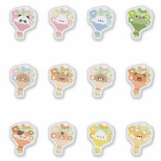 dierenbloemboeket sticker (Voorkant)