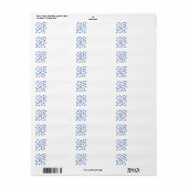 Dierenboek afdrukken. Blauw en wit. Etiket (Full Sheet)