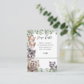 Dierenbos Baby shower Raffle Woodland Informatiekaartje (Staand voorkant)