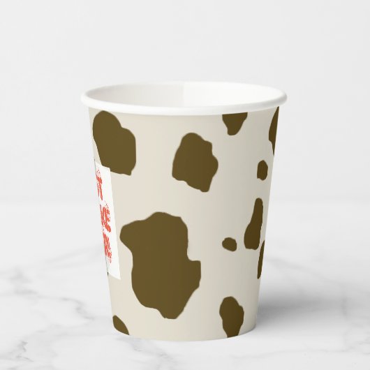 Dierenbruine Koe Spoelt elke tekstbekertje Papieren Bekers (Links)