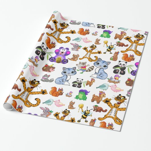 DierenCartoon Cadeaupapier (Uitgerold)