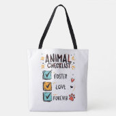 Dierenchecklist voor een Liefdevolle Toekomst Tote Bag (Voorkant)