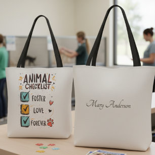 Dierenchecklist voor een Liefdevolle Toekomst Tote Bag
