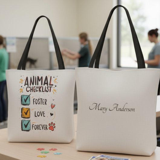 Dierenchecklist voor een Liefdevolle Toekomst Tote Bag