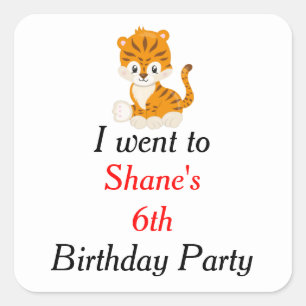 Dierencircus Train Kinderen van afgelopen dag 'Ik  Vierkante Sticker