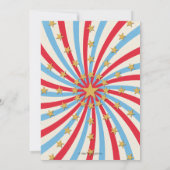 Dierencircus Verjaardag uitnodiging | rood wit bla (Achterkant)