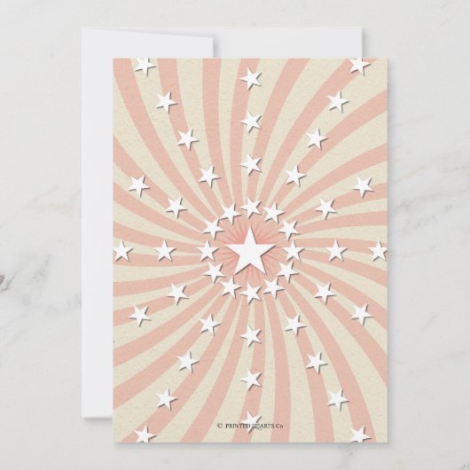 Dierencircus Verjaardag uitnodiging |  roze (Achterkant)