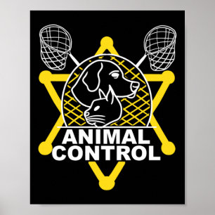 Dierencontrole Ambtenaar Vanger Katten Honden Grap Poster