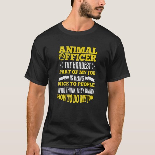 Dierencontrolefunctionaris Dierenredder citaat T-shirt (Voorkant)