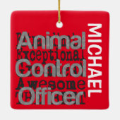 Dierencontroleur Extraordinaire CUSTOM Keramisch Ornament (Achterkant)